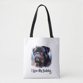 Ich Liebe mein Bulldog Tote Bag Tasche