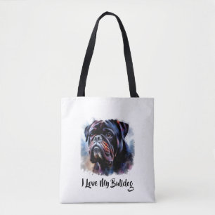 Ich Liebe mein Bulldog Tote Bag Tasche