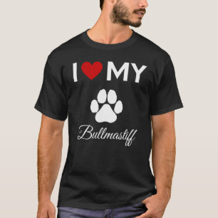 Ich Liebe mein Bullmastiff-Hund Sondertext T-Shirt