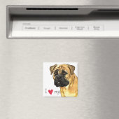 Ich Liebe mein Bullmastiff Magnet (In Situ (Geschirrspüler))