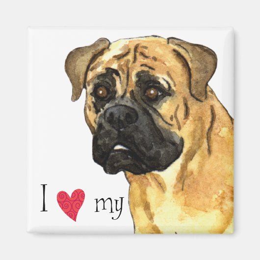 Ich Liebe mein Bullmastiff Magnet (Vorne)