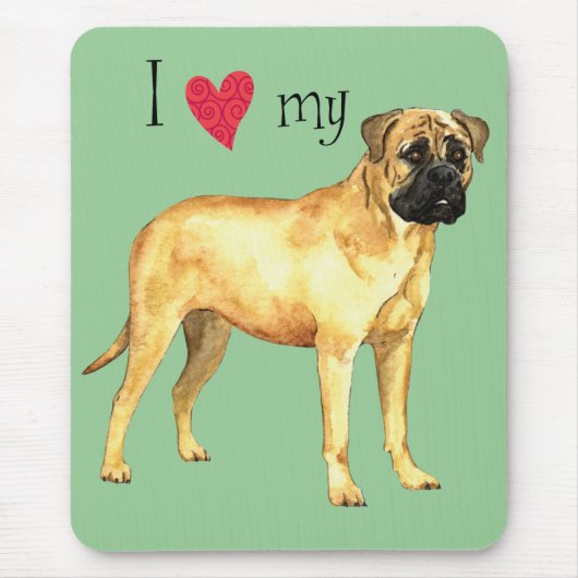 Ich Liebe mein Bullmastiff Mousepad (Vorne)