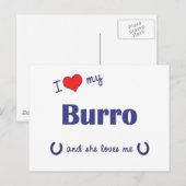 Ich Liebe mein Burro (Burroweibchen) Postkarte (Vorne/Hinten)