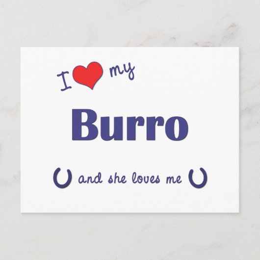 Ich Liebe mein Burro (Burroweibchen) Postkarte (Vorderseite)