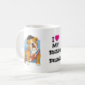 Ich Liebe mein Butterhund Custom Cartoon Dog Kaffeetasse (Vorderseite Links)