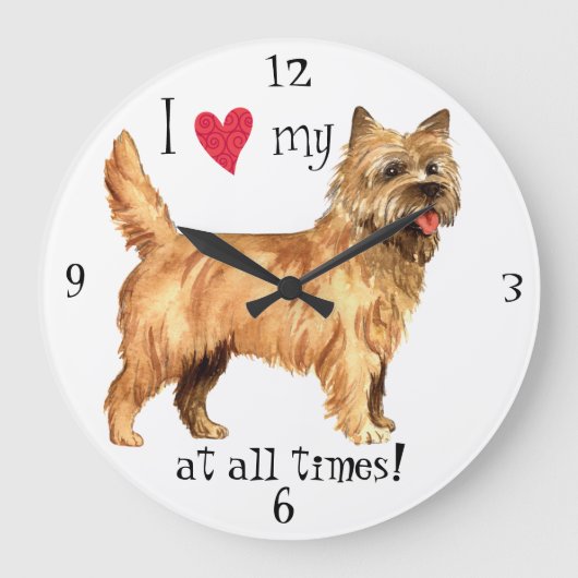 Ich Liebe mein Cairn Terrier Große Wanduhr (Vorderseite)