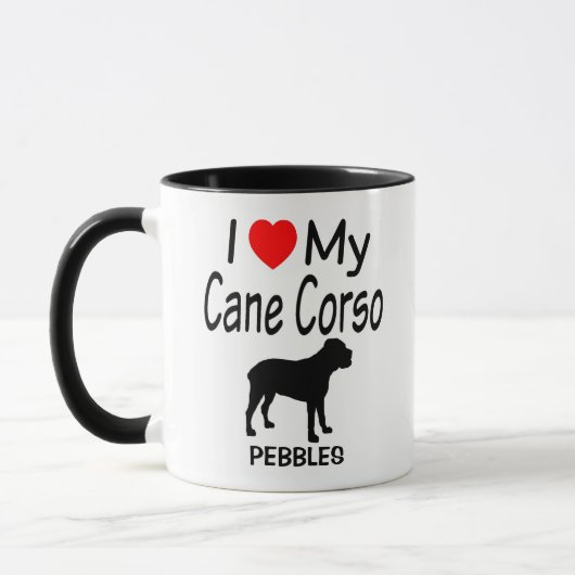 Ich Liebe mein Cane Corso Dog Tasse (Links)
