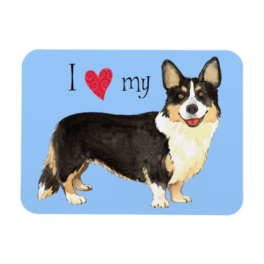 Ich Liebe mein Cardigan Welsh Corgi Magnet (Horizontal)