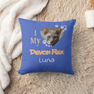 Ich Liebe mein Cat Custom Foto, Name und Rasse Kissen