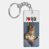 Ich Liebe mein Cat-Foto Schlüsselanhänger (Vorderseite links)