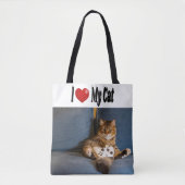 Ich Liebe mein Cat-Foto Tasche (Vorderseite)