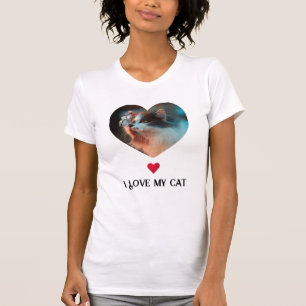 Ich Liebe mein Cat & Red Heart Art Clip & Custom F T-Shirt