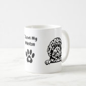 Ich Liebe mein CAVAPOO | Name & Paw Print Coffee T Kaffeetasse (VorderseiteRechts)