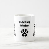 Ich Liebe mein CAVAPOO | Name & Paw Print Coffee T Kaffeetasse (Mittel)