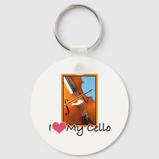 Ich Liebe mein Cello Schlüsselanhänger (Vorderseite)