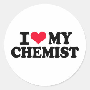 Ich Liebe mein Chemist Runder Aufkleber