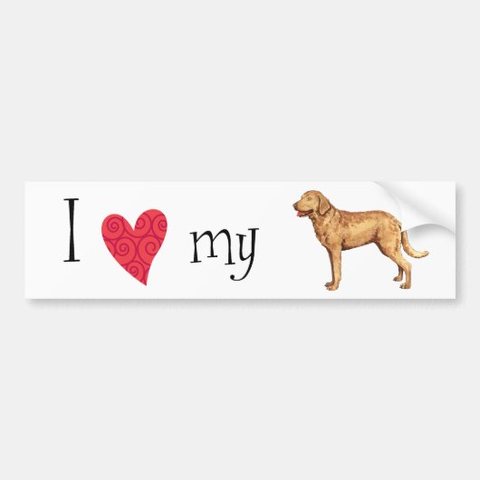 Ich Liebe mein Chesapeake Bay Retriever Autoaufkleber (Vorne)