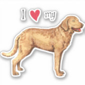 Ich Liebe mein Chesapeake Bay Retriever Vinyl Stic Aufkleber (Vorderseite)