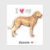 Ich Liebe mein Chesapeake Bay Retriever Vinyl Stic Aufkleber (Blatt)