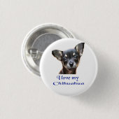 Ich Liebe mein Chihuahua Button (Vorne & Hinten)