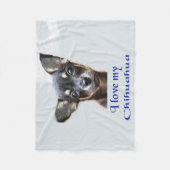 Ich Liebe mein Chihuahua Fleecedecke (Vorderseite)