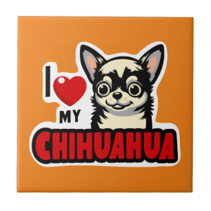 Ich Liebe mein Chihuahua Fliese
