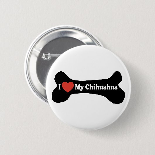 Ich Liebe mein Chihuahua - Hundebone Button (Vorne & Hinten)