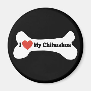 Ich Liebe mein Chihuahua - Hundebone Magnet