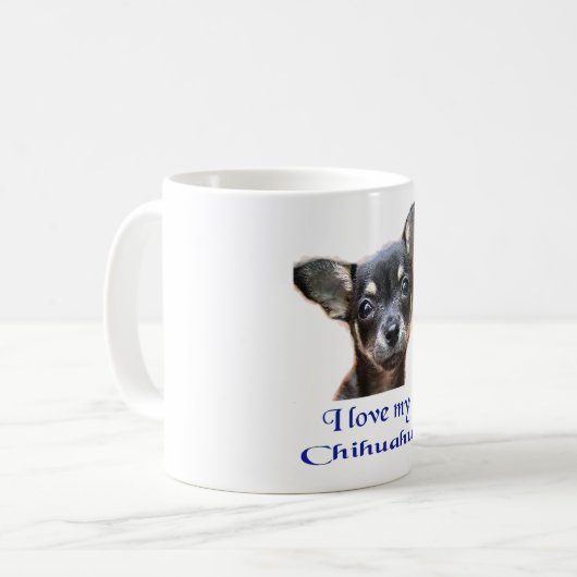 Ich Liebe mein Chihuahua Kaffeetasse (Vorderseite Links)