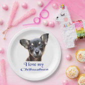 Ich Liebe mein Chihuahua Pappteller (Party)