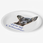Ich Liebe mein Chihuahua Pappteller (Schrägansicht)