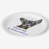 Ich Liebe mein Chihuahua Pappteller (Schrägansicht)