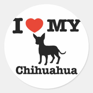 Ich Liebe mein Chihuahua Runder Aufkleber