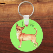 Ich Liebe mein Chihuahua Schlüsselanhänger (Vorderseite)