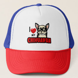 Ich Liebe mein Chihuahua Truckerkappe