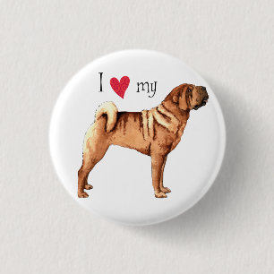 Ich Liebe mein chinesisches Shar-Pei Button