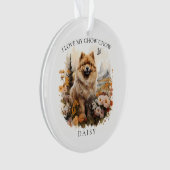 Ich Liebe mein Chow Chow Blumenportrait Ornament (Vorderseite)
