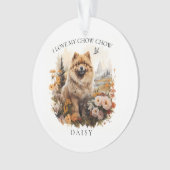 Ich Liebe mein Chow Chow Blumenportrait Ornament (Vorderseite)