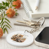 Ich Liebe mein Chow Chow Blumenportrait Schlüsselanhänger (Vorderseite rechts)