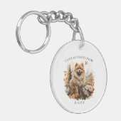 Ich Liebe mein Chow Chow Blumenportrait Schlüsselanhänger (Vorderseite links)