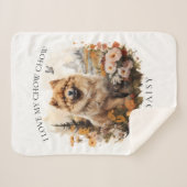 Ich Liebe mein Chow Chow Blumenportrait Sherpadecke (Vorderseite (Horizontal))