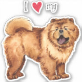 Ich Liebe mein Chow Chow Vinyl Sticker (Vorderseite)