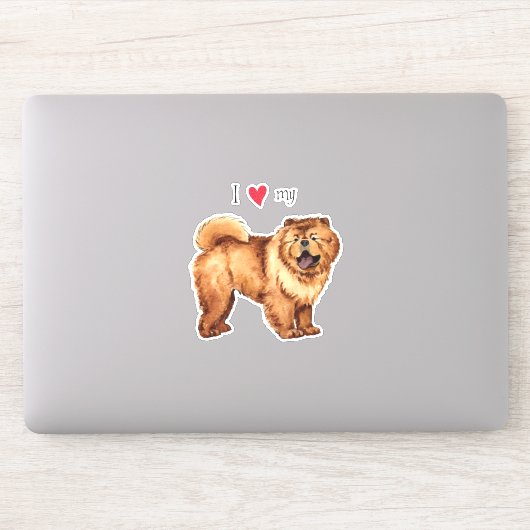 Ich Liebe mein Chow Chow Vinyl Sticker (Computer)