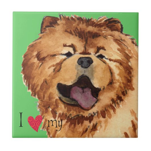 Ich Liebe mein Chow Fliese (Vorderseite)