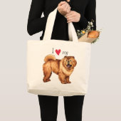 Ich Liebe mein Chow Jumbo Stoffbeutel (Vorderseite (Produkt))