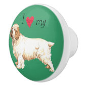 Ich Liebe mein Clumber Spaniel Keramikknauf (Rechts)