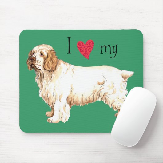 Ich Liebe mein Clumber Spaniel Mousepad (Mit Mouse)