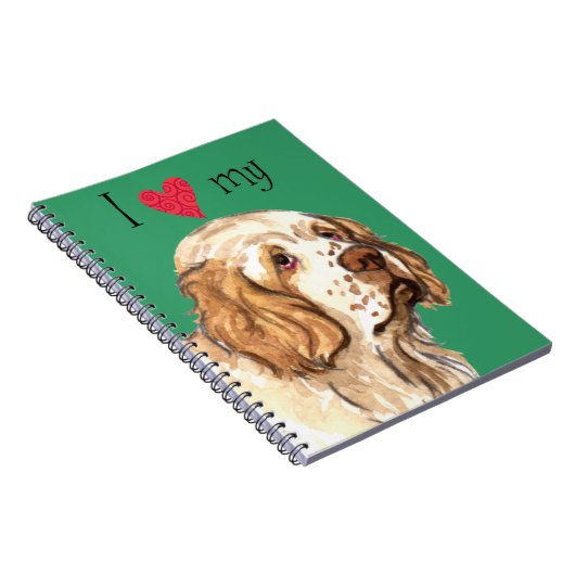 Ich Liebe mein Clumber Spaniel Notizblock (Rechte Seite)