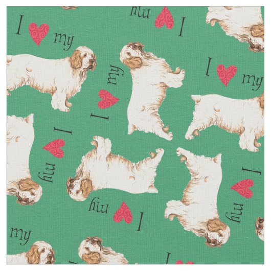 Ich Liebe mein Clumber Spaniel Stoff (Nahaufnahme)
