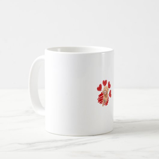 Ich Liebe mein Cockapoo-Hundepflaster mit HerzVale Kaffeetasse (Vorderseite Links)